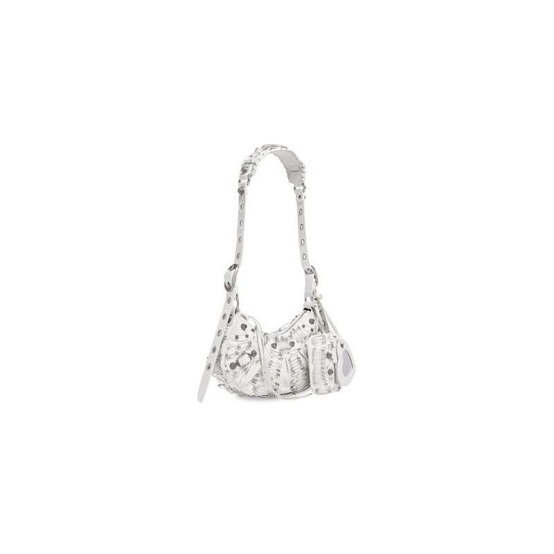 Balenciaga le cagole xs shoulder bag with safety pins in optic white Size ONE SIZE - 3 Thumbnail