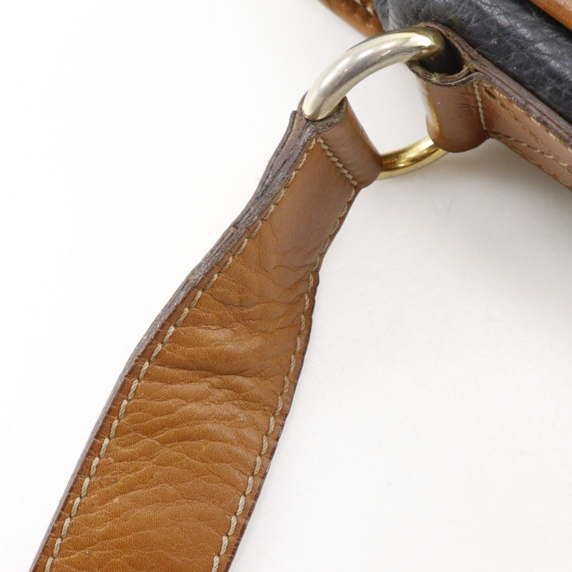 Celine Celine Old Vintage Shoulder Bag in Black Calfskin with A5 Belt Clasp, Unisex Size ONE SIZE - 18 Thumbnail