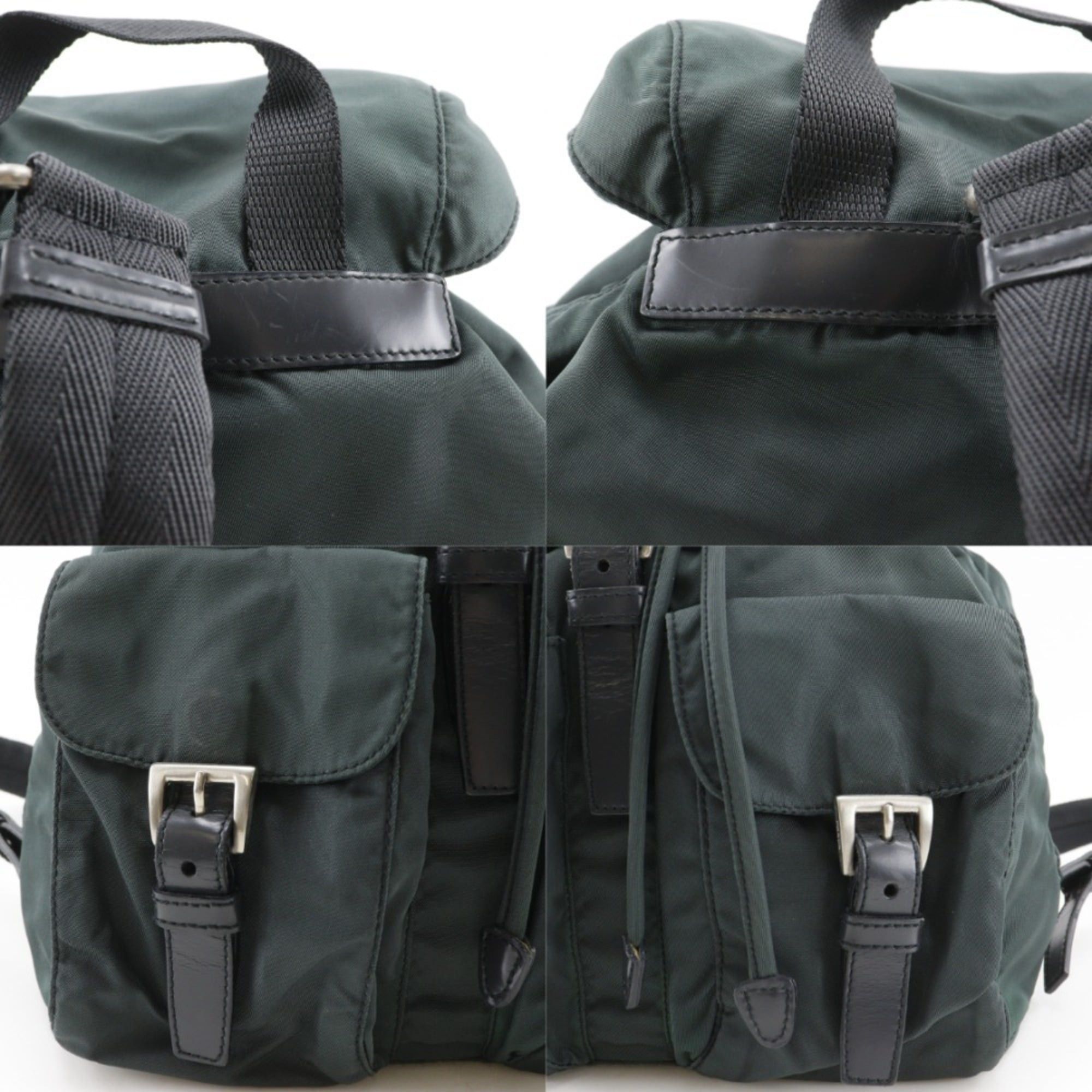 Prada Prada Backpack/Daypack, Nylon, Green, 2-Way, Belt Clasp, Women's Size ONE SIZE - 14 Thumbnail
