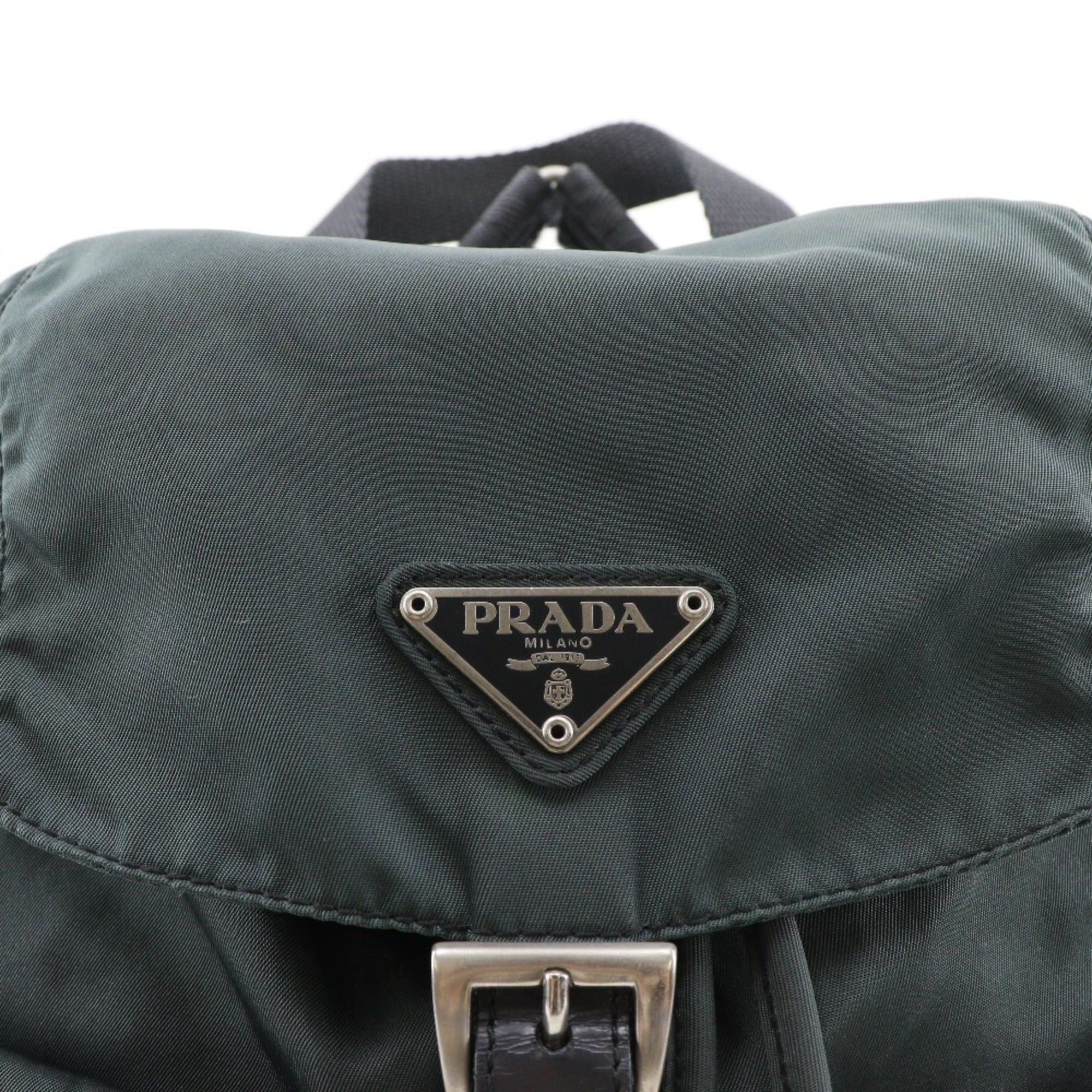 Prada Prada Backpack/Daypack, Nylon, Green, 2-Way, Belt Clasp, Women's Size ONE SIZE - 18 Thumbnail
