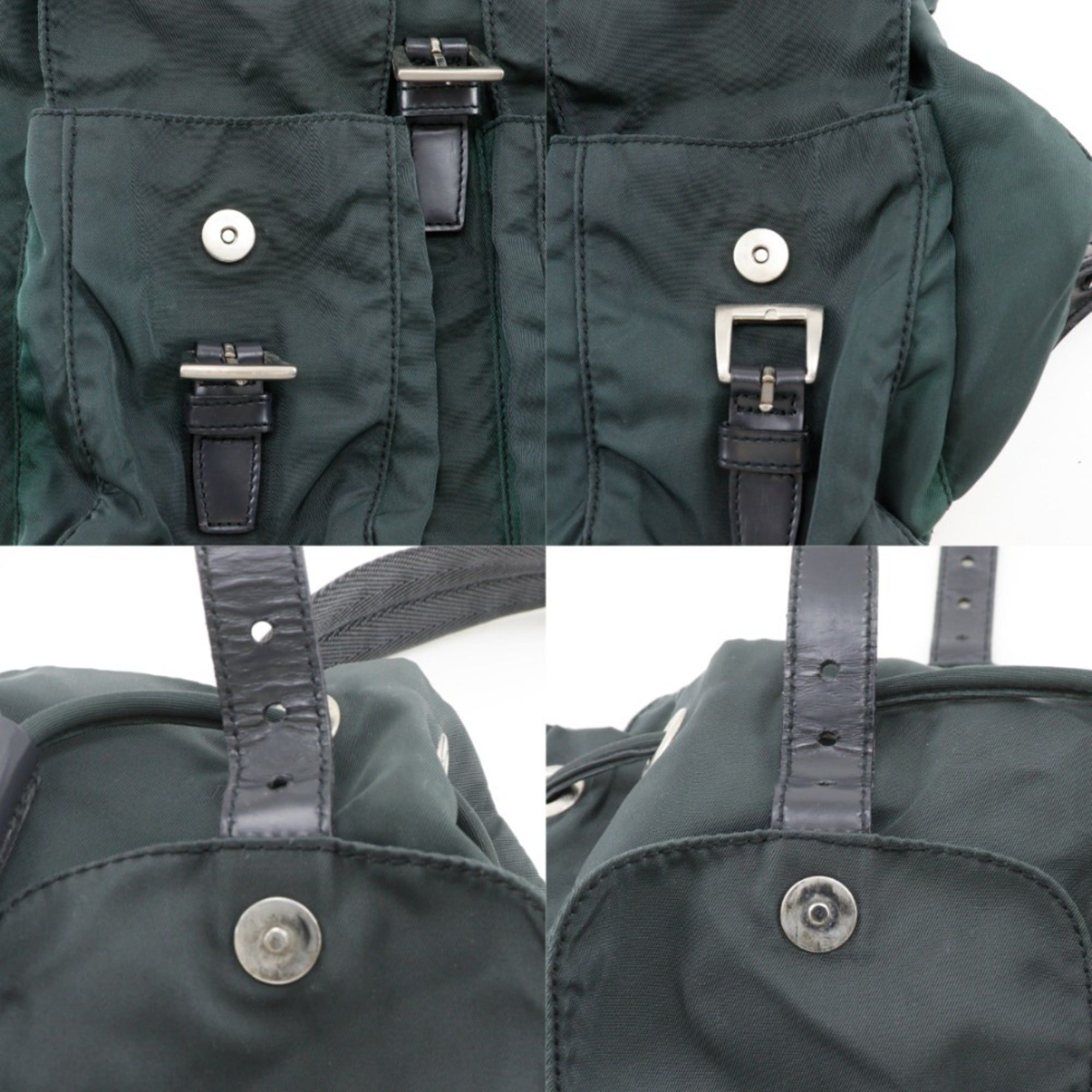 Prada Prada Backpack/Daypack, Nylon, Green, 2-Way, Belt Clasp, Women's Size ONE SIZE - 16 Thumbnail