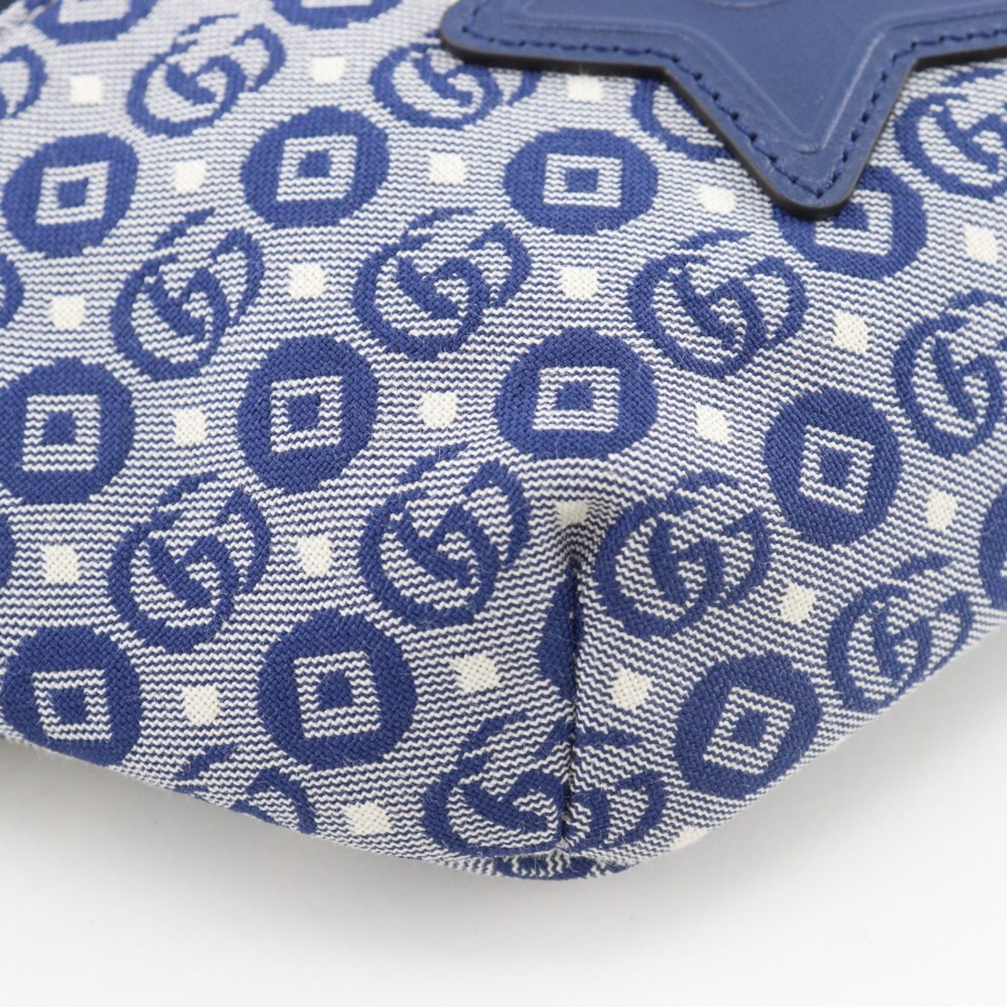 Gucci Gucci Star Children's Waist Bag in Double G Geometric Design (502095) Blue Canvas Size ONE SIZE - 4 Thumbnail