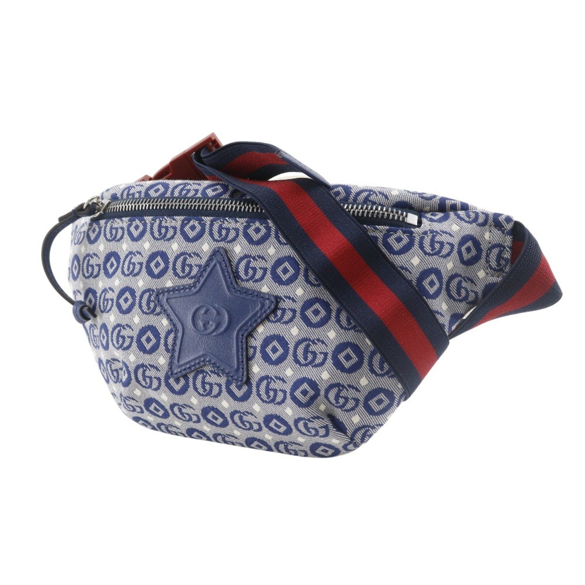 Gucci Gucci Star Children's Waist Bag in Double G Geometric Design (502095) Blue Canvas Size ONE SIZE - 2 Thumbnail
