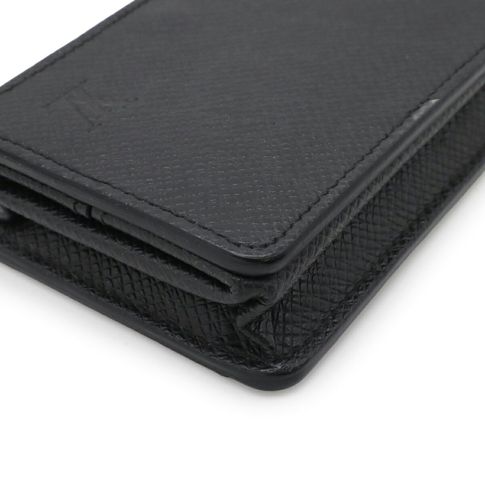 Louis Vuitton LOUIS VUITTON Taiga Coin Purse Wallet, Square Leather, Ardoise Black, M30598 Size ONE SIZE - 4 Thumbnail