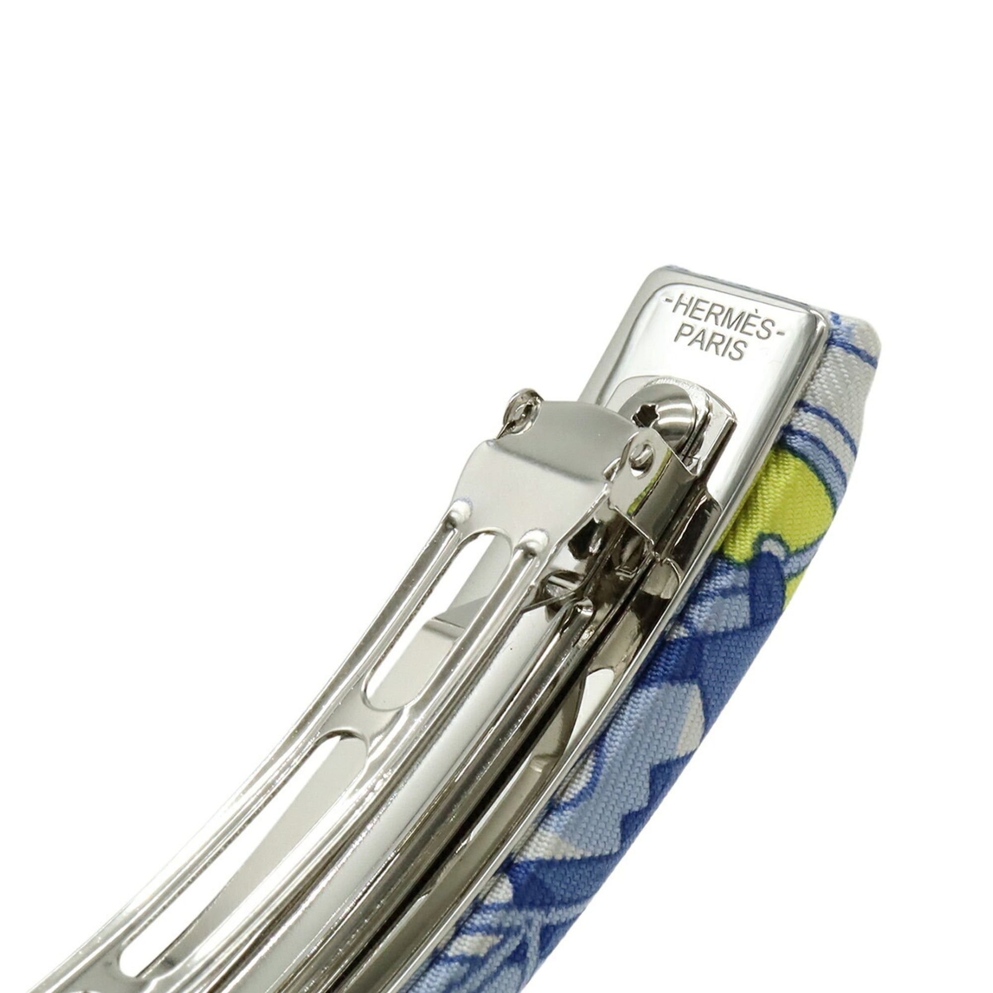 Hermes HERMES Eclipse PM Barrette Hair Clip, Legend of the Winged Horse, Silk, Blue, White, Yellow Size ONE SIZE - 6 Thumbnail