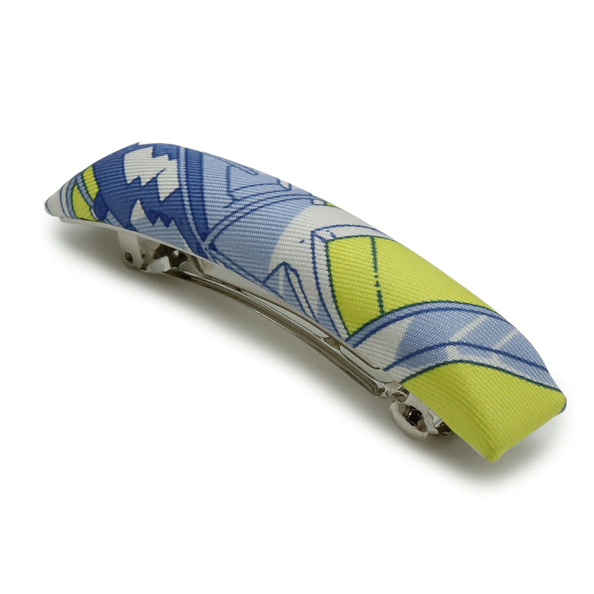 Hermes HERMES Eclipse PM Barrette Hair Clip, Legend of the Winged Horse, Silk, Blue, White, Yellow Size ONE SIZE - 3 Thumbnail