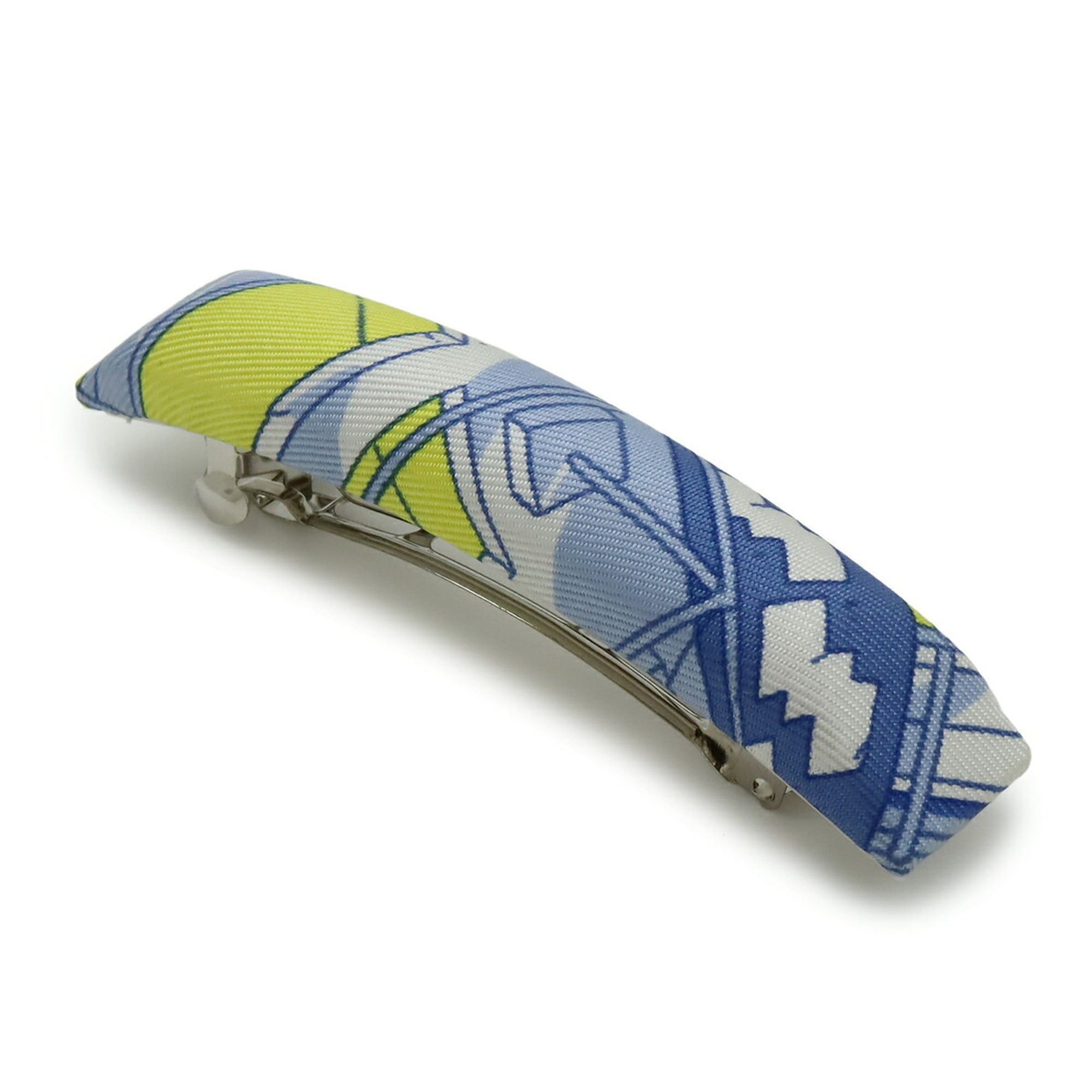 Hermes HERMES Eclipse PM Barrette Hair Clip, Legend of the Winged Horse, Silk, Blue, White, Yellow Size ONE SIZE - 2 Thumbnail