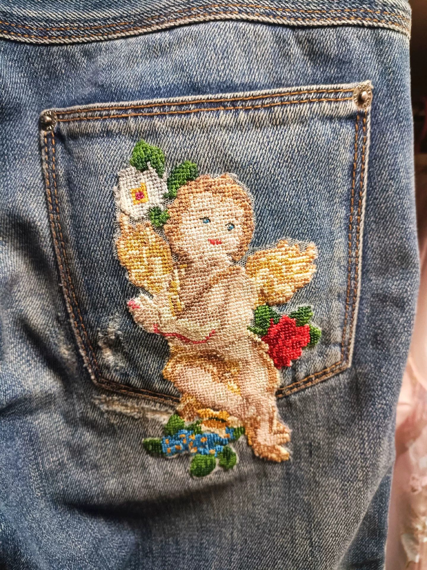 Dolce & Gabbana Dolce & Gabbana Angel Embroidery Jeans Size US 28 / EU 44 - 7 Thumbnail