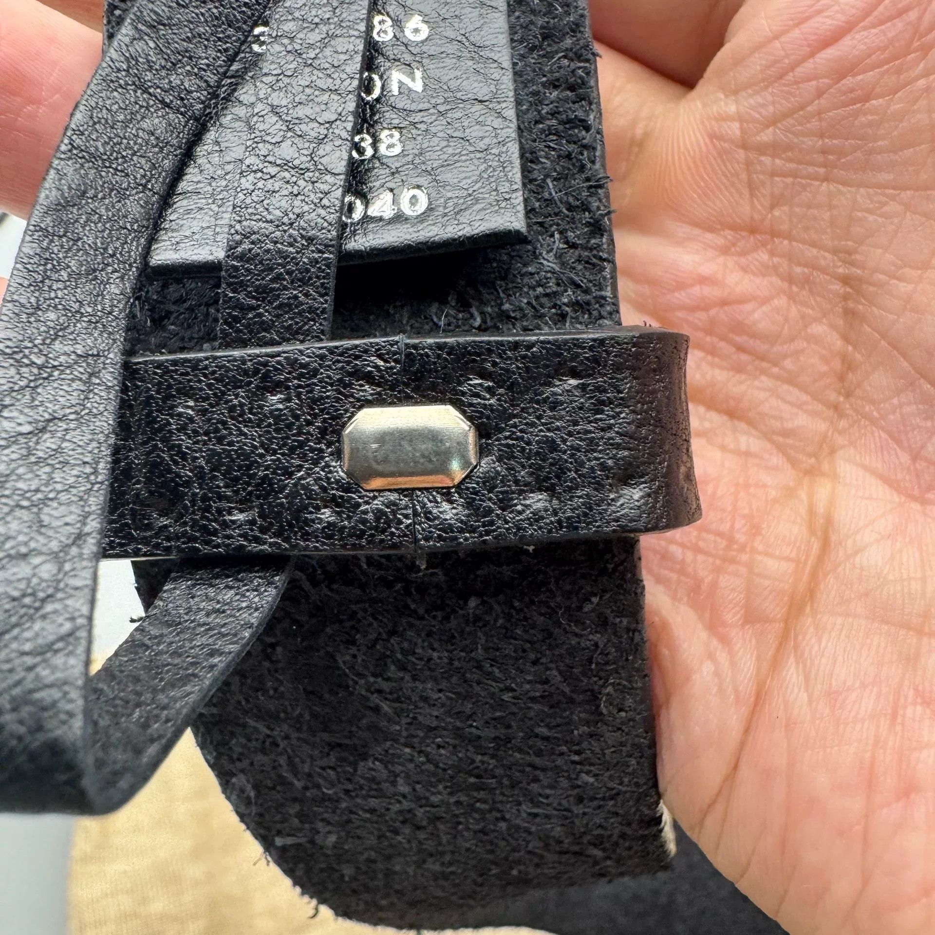 Gucci Gucci Wild Cow Leather Black Belt 95 3.8cm Size ONE SIZE - 3 Thumbnail