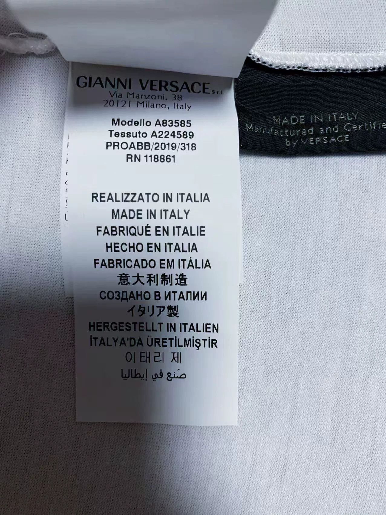 Versace Versace Men's Short-Sleeve Logo Embroidered T-Shirt Size US XXL / EU 58 / 5 - 6 Thumbnail