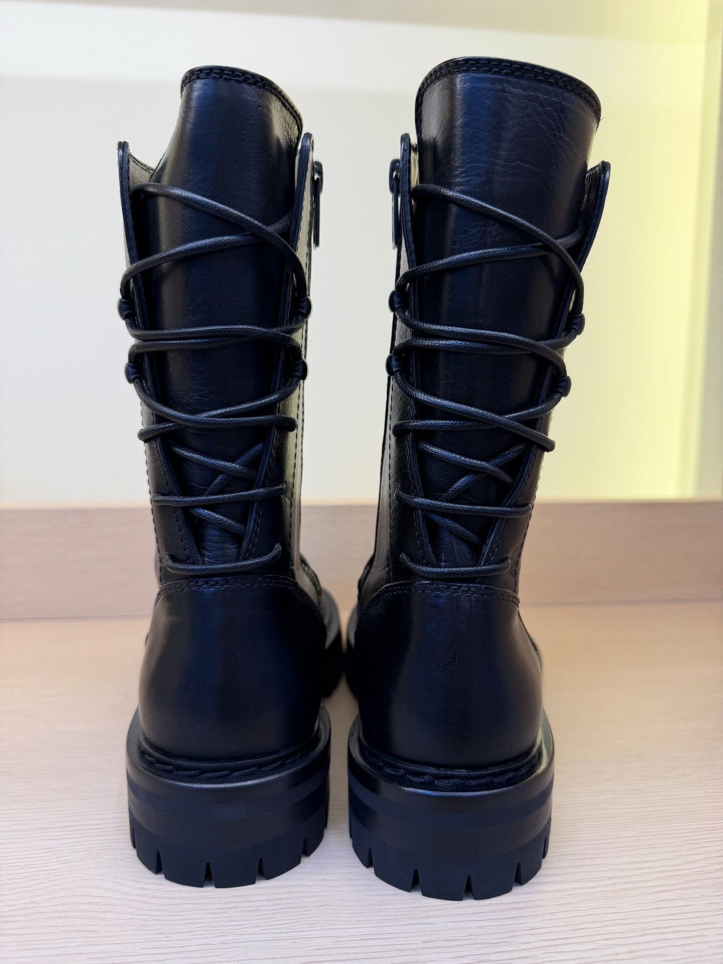 Ann Demeulemeester Ann Demeulemeester Black Rear Lace Mid-Calf Boots Size US 4 / IT 34 - 4 Thumbnail