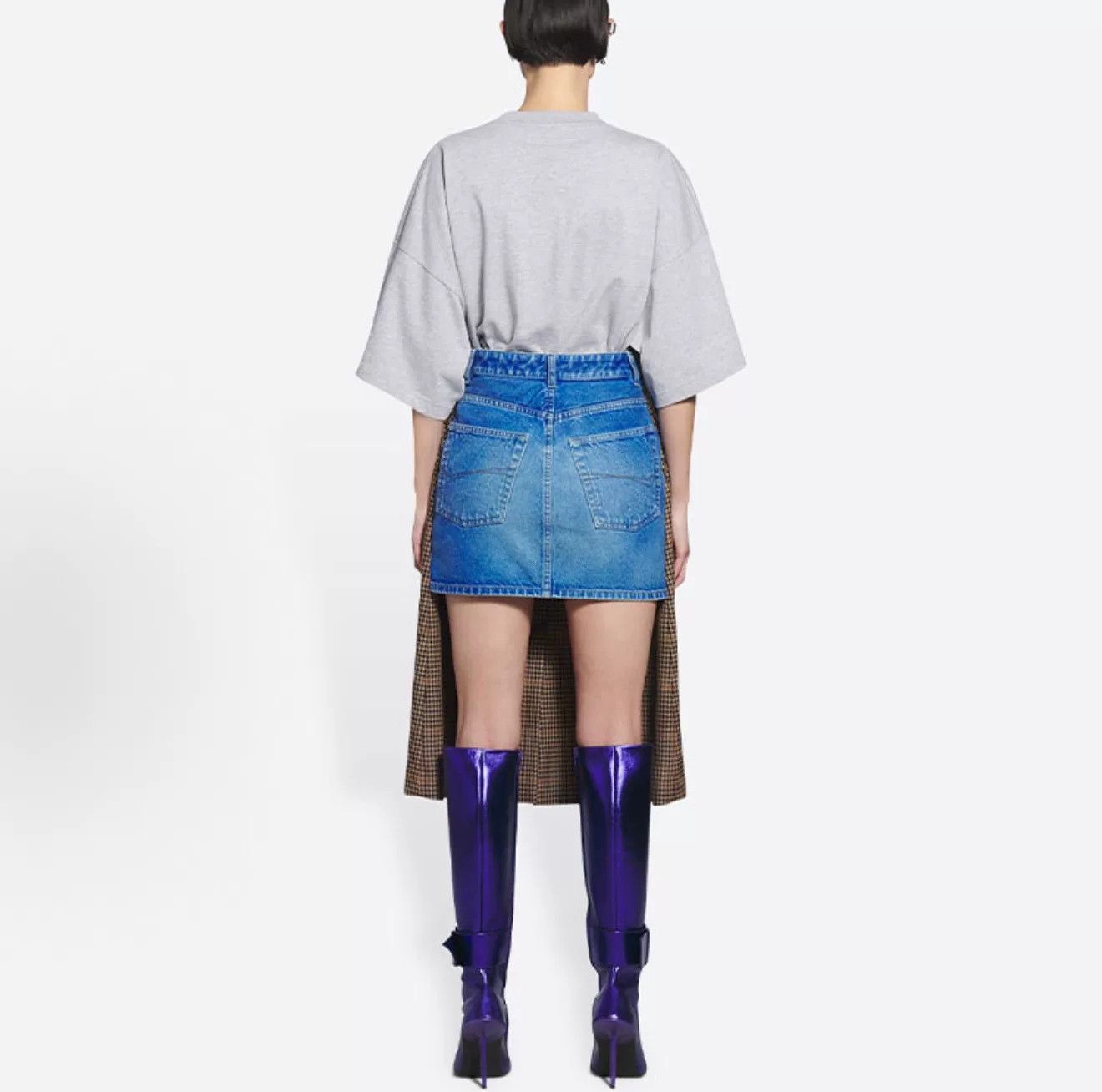 Balenciaga Balenciaga Women's Spliced Skirt Size 34" / US 12 / IT 48 - 7 Thumbnail