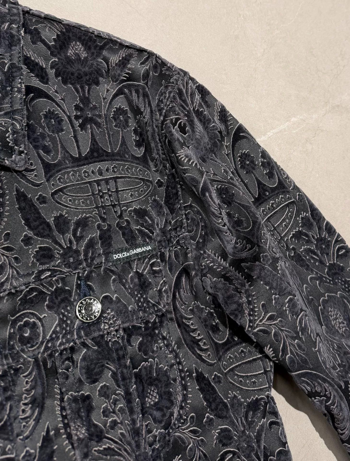 Dolce & Gabbana Dolce & Gabbana Men's Velvet Embossed Jacket Size US M / EU 48-50 / 2 - 4 Thumbnail