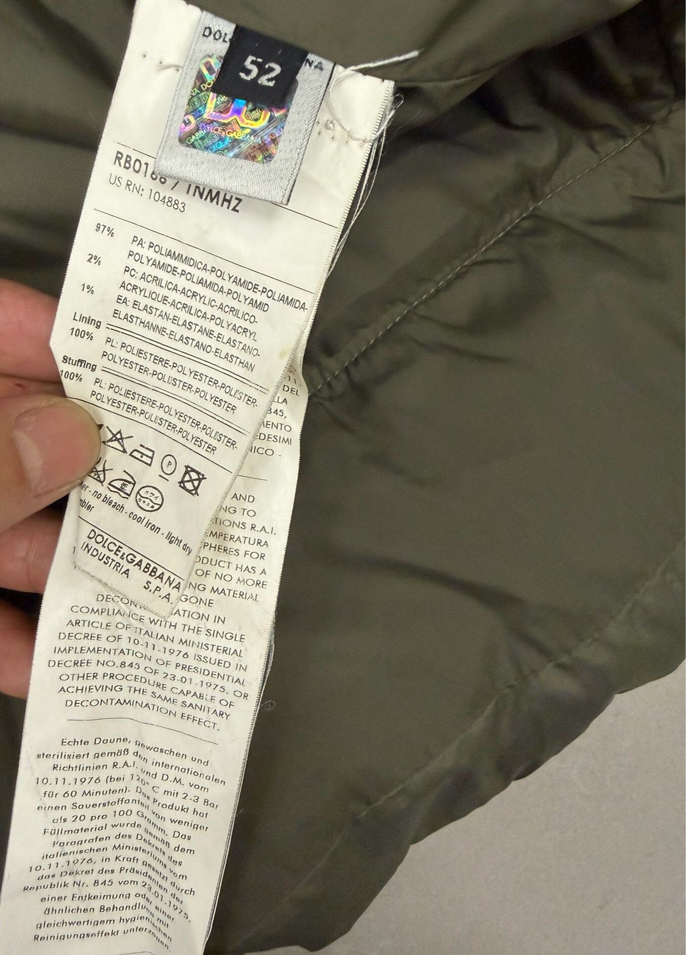 Dolce & Gabbana Dolce & Gabbana Men's Embroidered Down Jacket Size US L / EU 52-54 / 3 - 9 Thumbnail