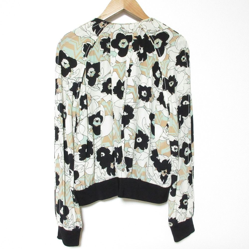 Other Other Sonia Rykiel Flower Print Silk Collarless Jacket Textile Outerwear DUTY FREE for USA Size ONE SIZE - 2 Thumbnail