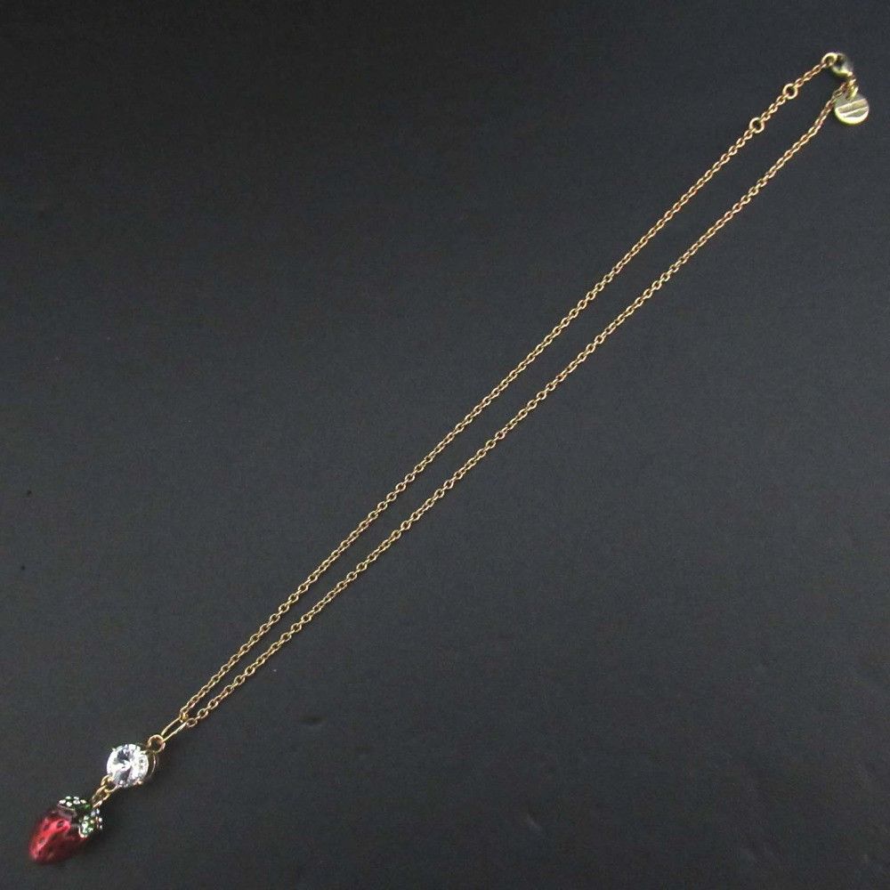 Miu Miu Miu Miu Miu Miu Strawberry Rhinestone Necklace Metal Necklace DUTY FREE for USA Size ONE SIZE - 3 Thumbnail