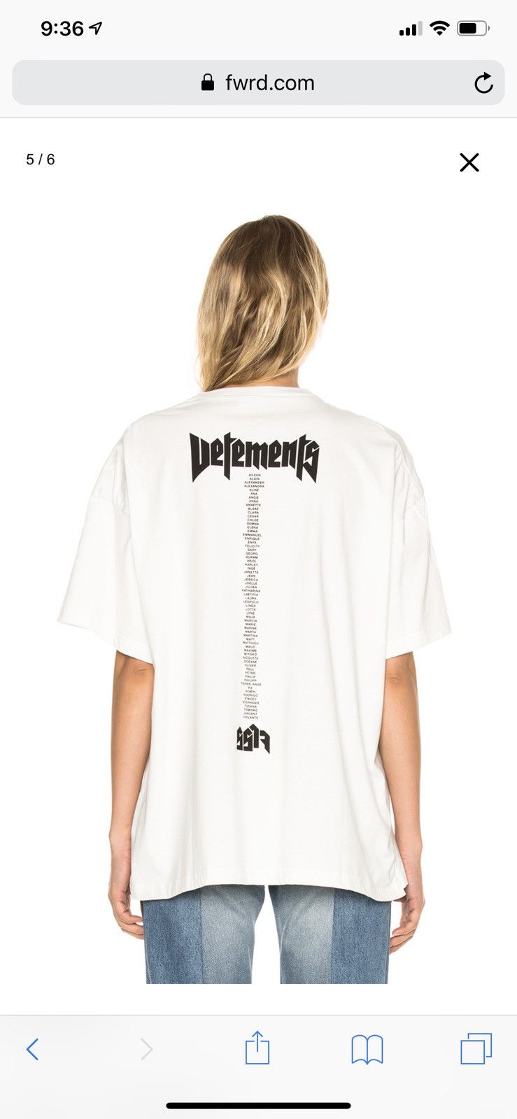 Vetements VETEMENTS x Hanes Staff Oversized Tee in White