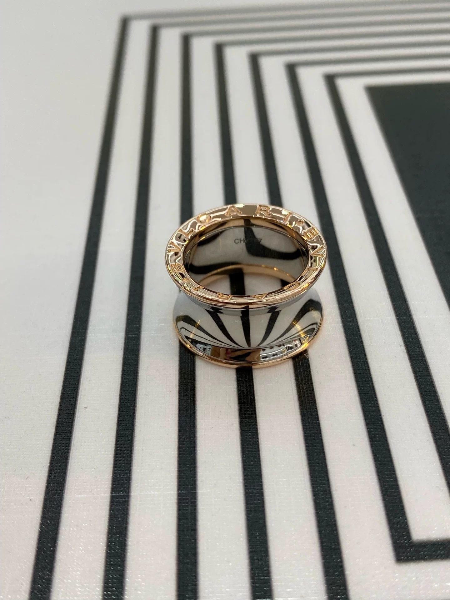 Bvlgari Bvlgari 18k Rose Gold Steel Ring Size ONE SIZE - 2 Thumbnail