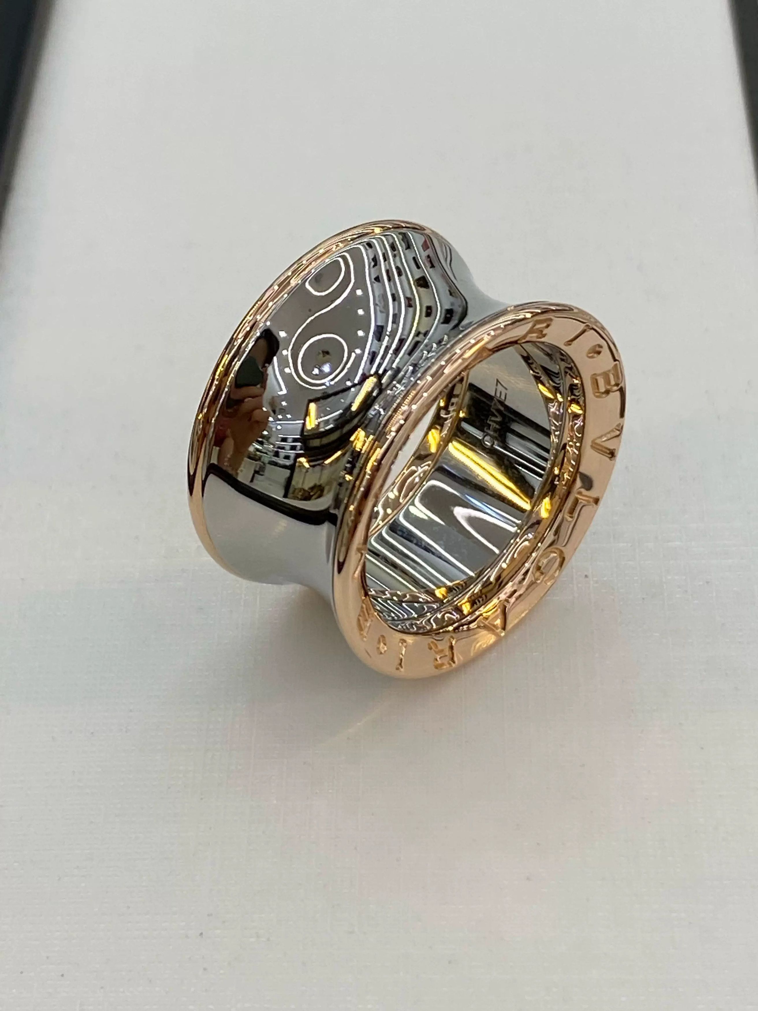 Bvlgari Bvlgari 18k Rose Gold Steel Ring Size ONE SIZE - 4 Thumbnail