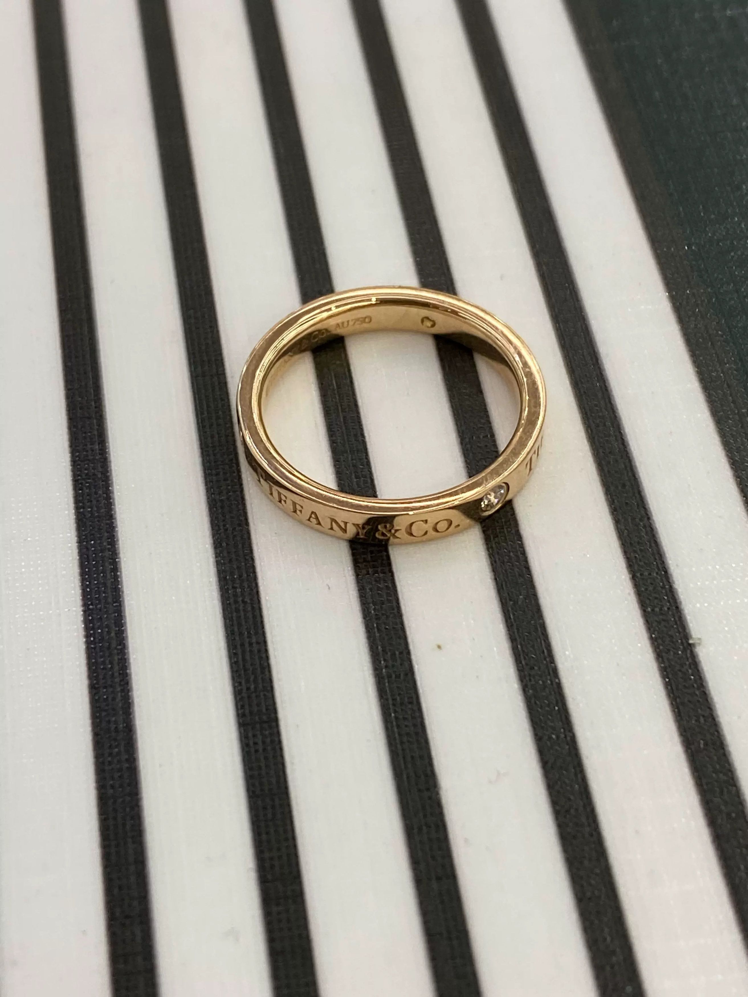 Tiffany & Co. Tiffany Three-Diamond Rose Gold Ring Size ONE SIZE - 4 Thumbnail
