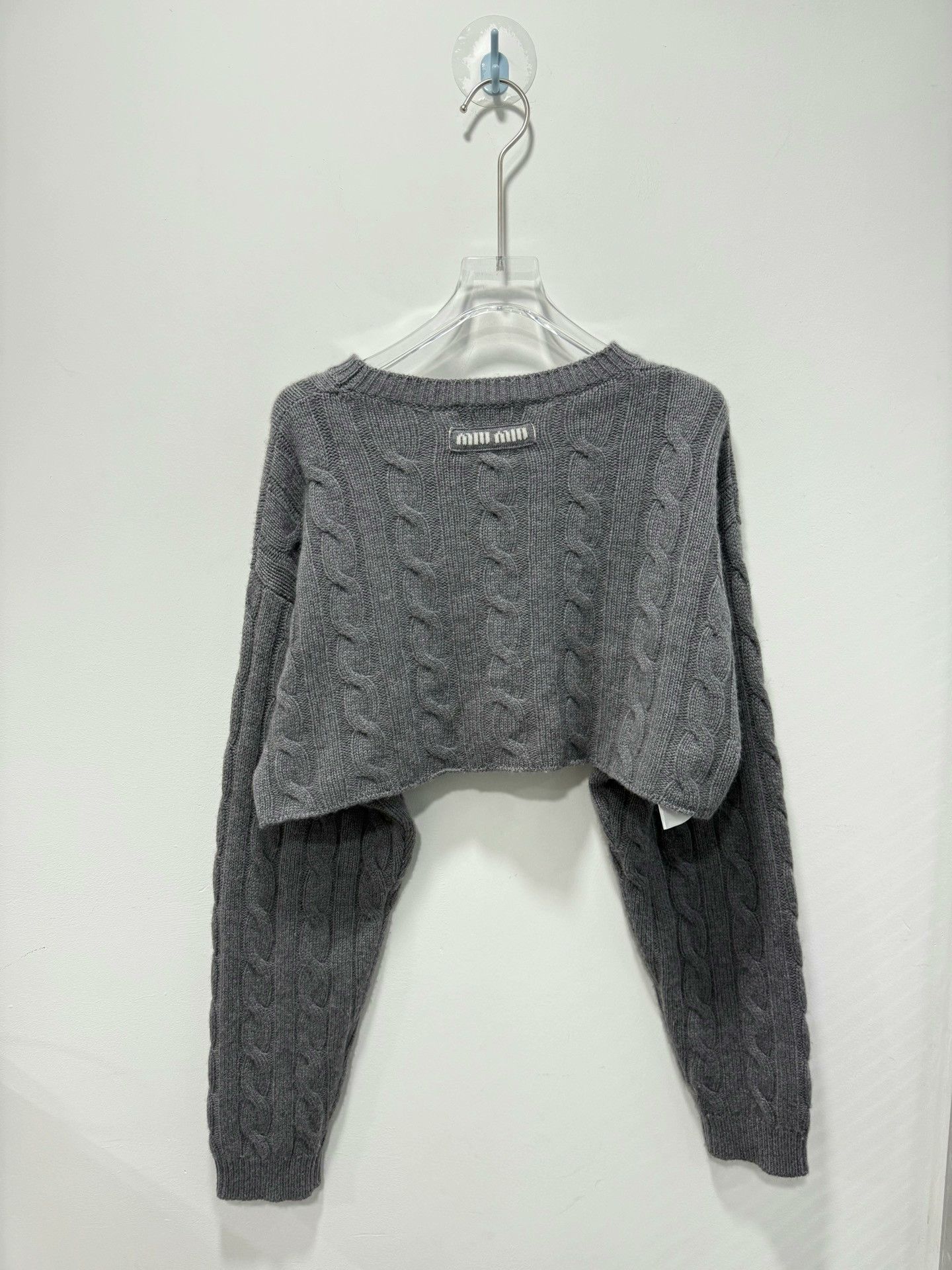 Miu Miu Miu Miu Gray Short Knit Sweater Size 38 Size S / US 4 / IT 40 - 2 Thumbnail
