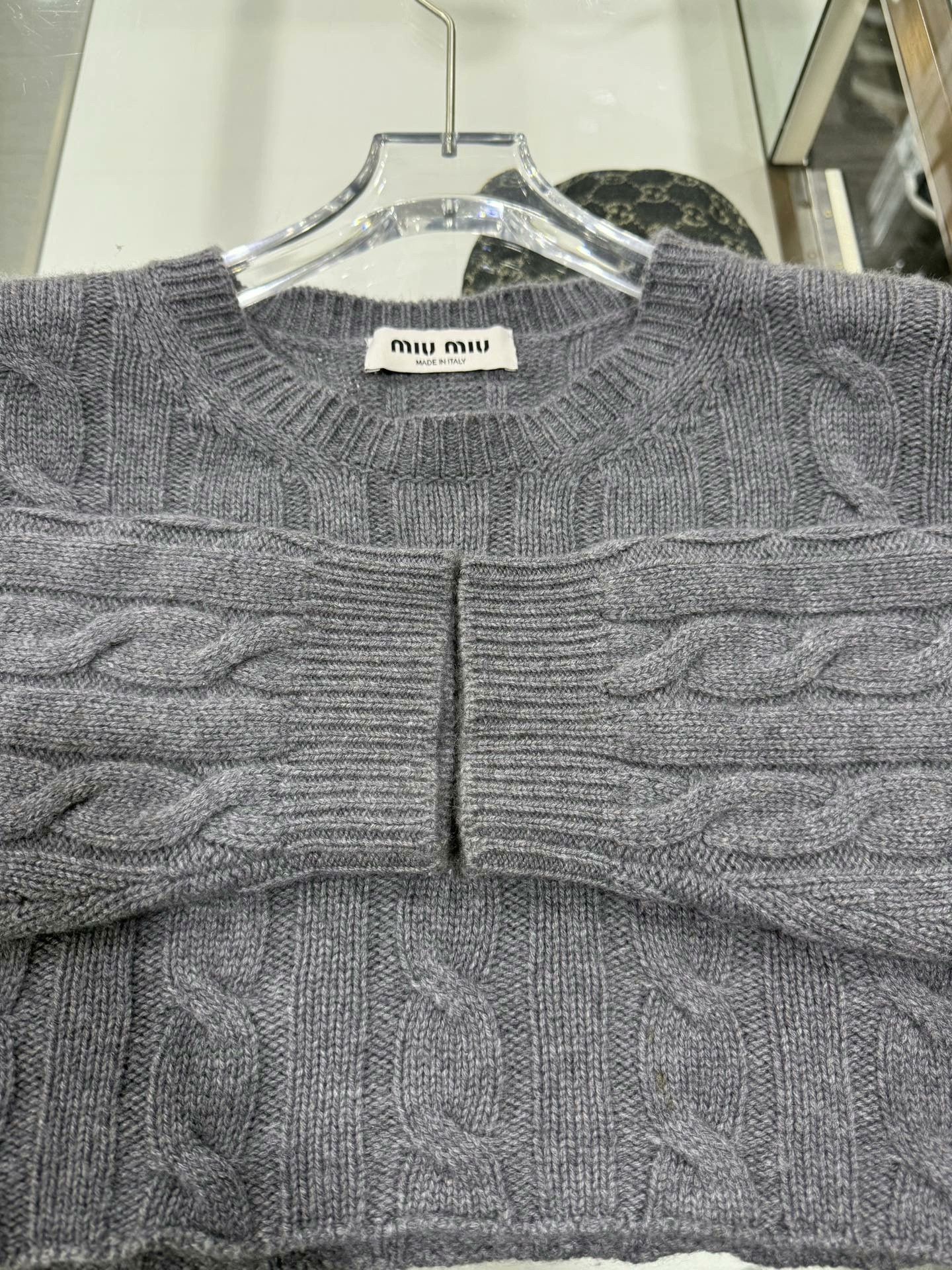 Miu Miu Miu Miu Gray Short Knit Sweater Size 38 Size S / US 4 / IT 40 - 3 Thumbnail