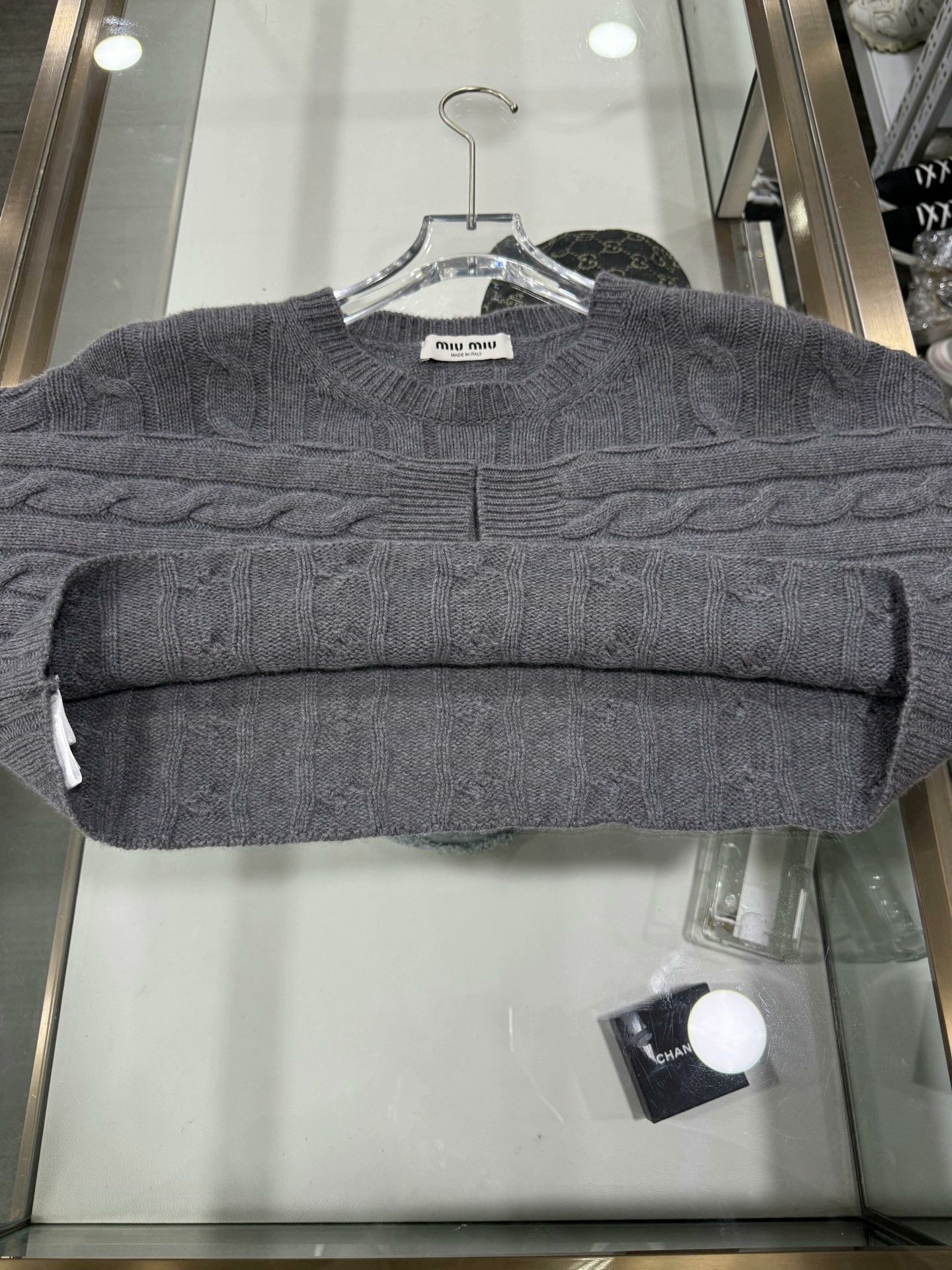 Miu Miu Miu Miu Gray Short Knit Sweater Size 38 Size S / US 4 / IT 40 - 5 Thumbnail