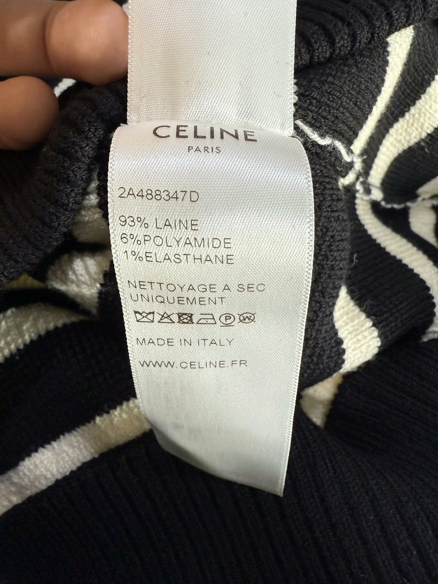 Celine Celine Black Striped Knit Long Sleeve Size S / US 4 / IT 40 - 5 Thumbnail