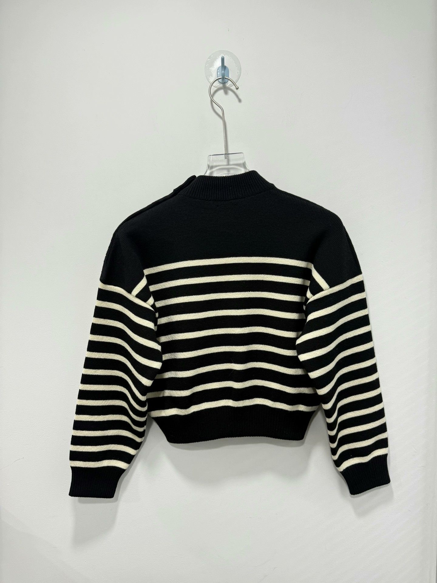 Celine Celine Black Striped Knit Long Sleeve Size S / US 4 / IT 40 - 2 Thumbnail