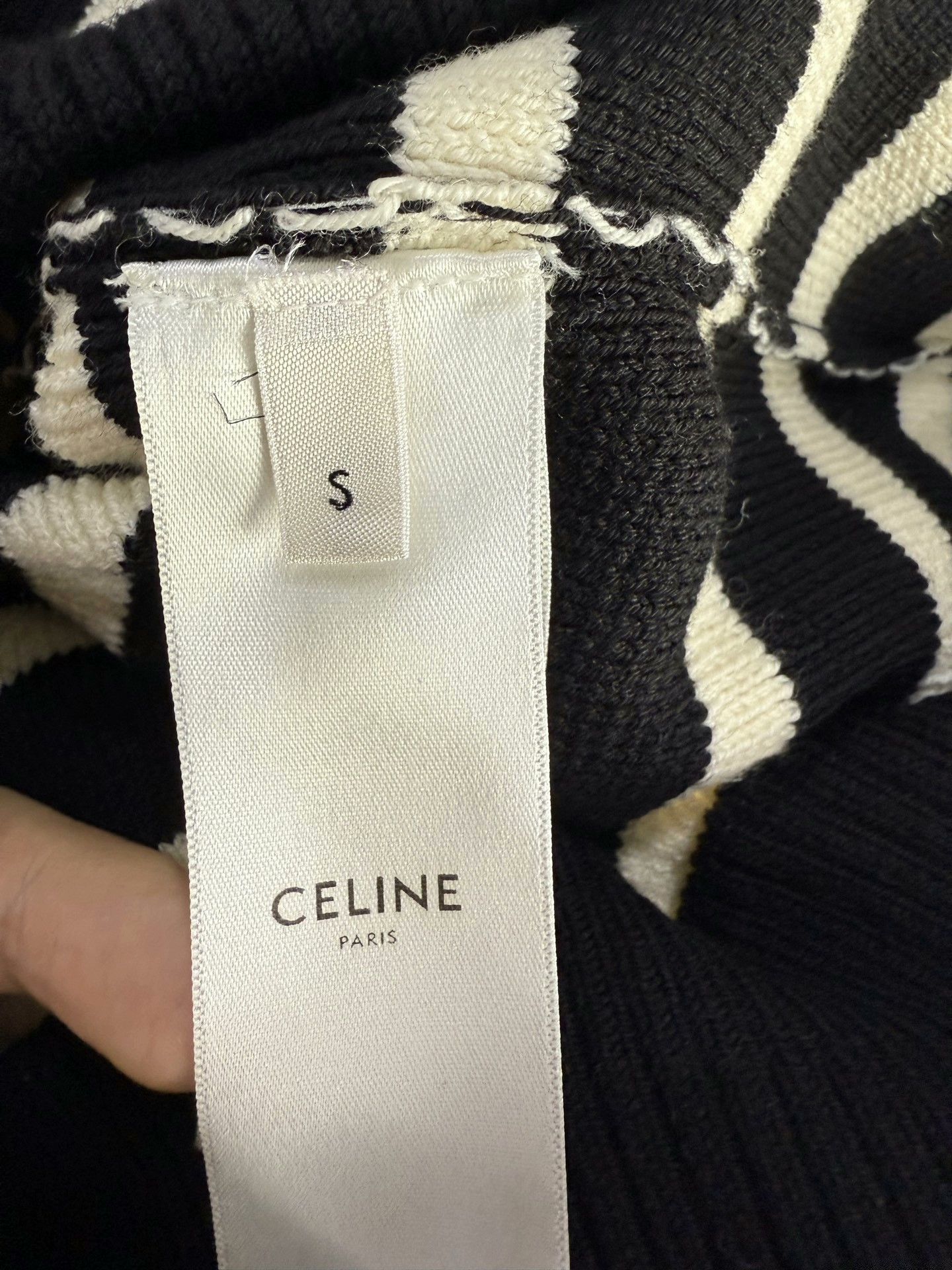 Celine Celine Black Striped Knit Long Sleeve Size S / US 4 / IT 40 - 4 Thumbnail