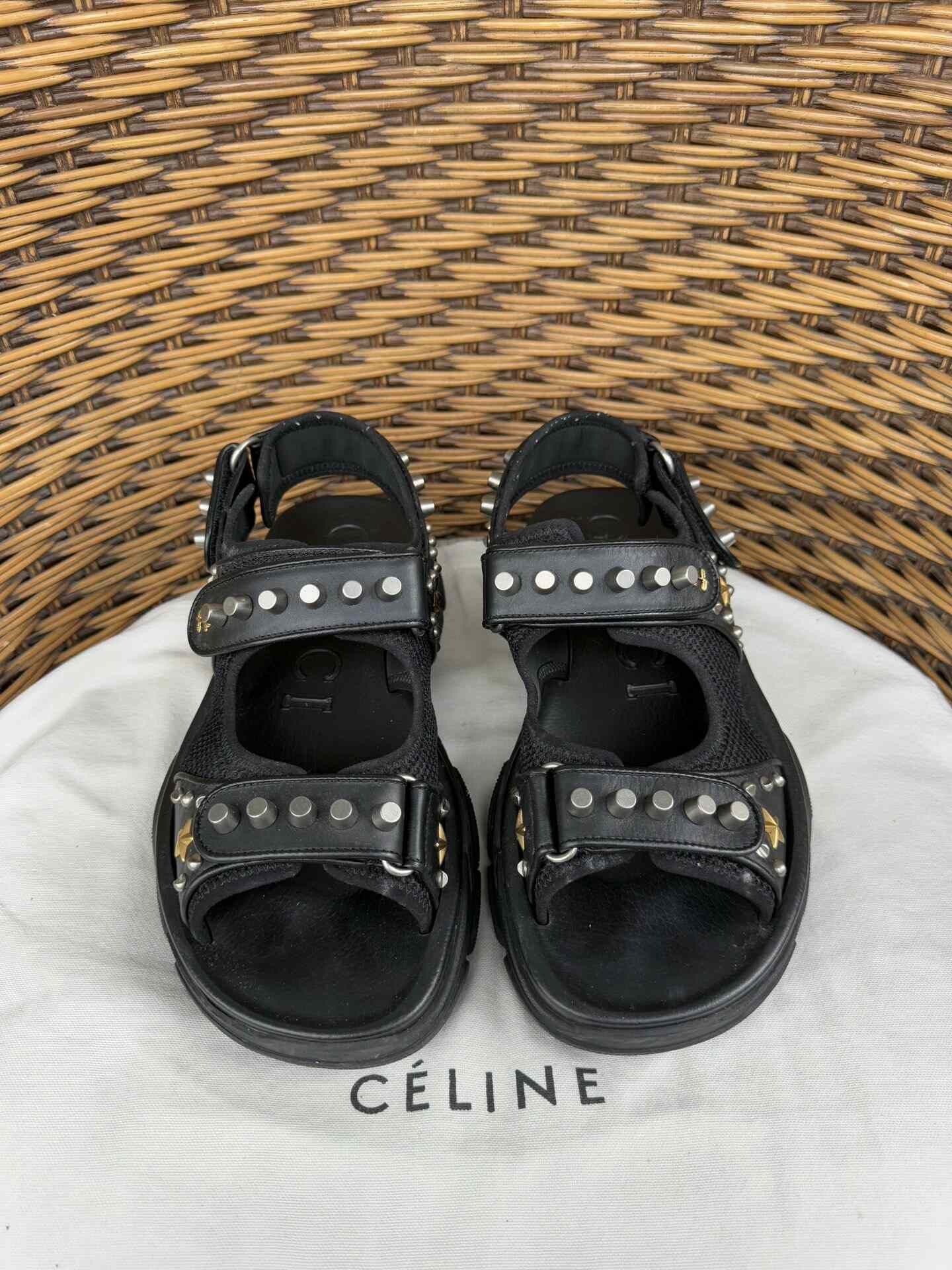 Gucci Gucci Black Studded Men's Sandals Size US 8.5 / EU 41-42 - 2 Thumbnail