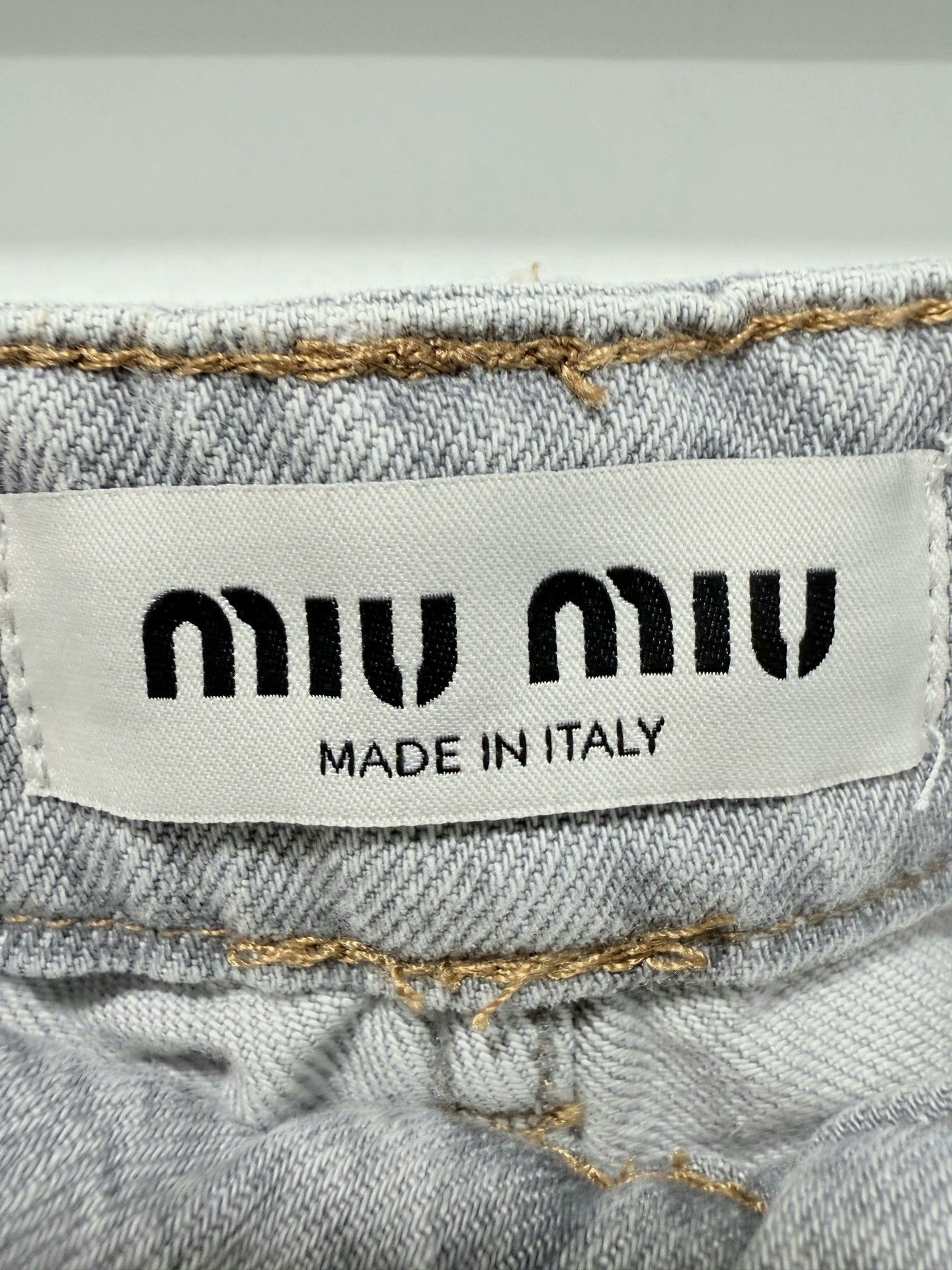 Miu Miu Miu Miu 25 Rhinestone Gray Jeans 24 Size 24" / US 00 / IT 34 - 3 Thumbnail