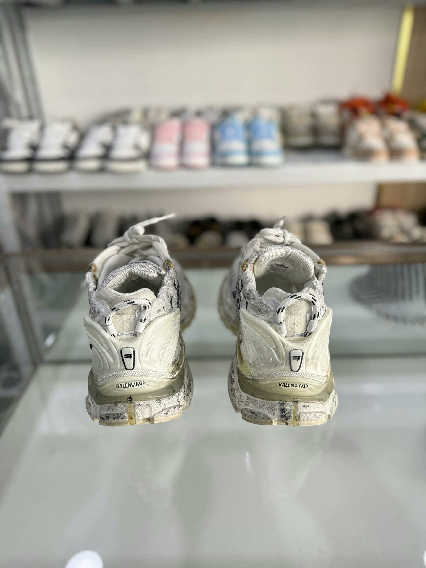 Balenciaga Balenciaga Distressed Graffiti Runner Women's Shoes Size US 7 / IT 37 - 3 Thumbnail