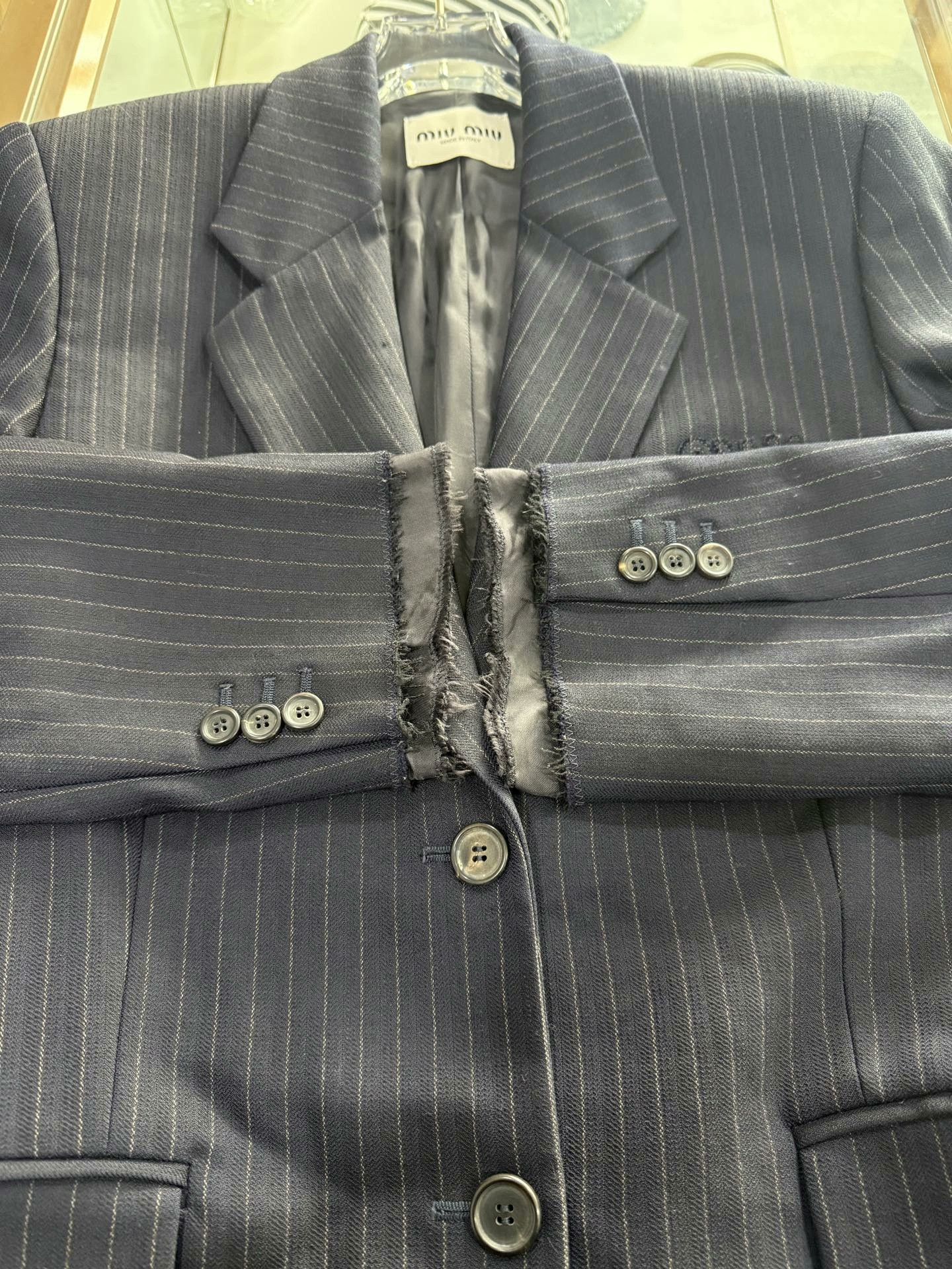 Miu Miu Miu Miu Striped Single-Breasted Blazer Size S / US 4 / IT 40 - 3 Thumbnail