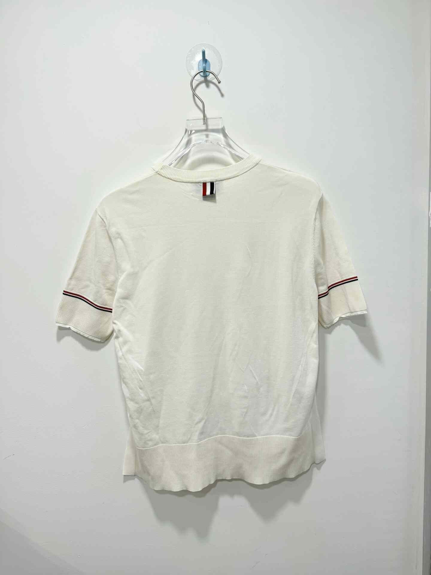 Thom Browne Thom Browne White Knit Short-Sleeve Size 40 Size US XXS / EU 40 - 2 Thumbnail