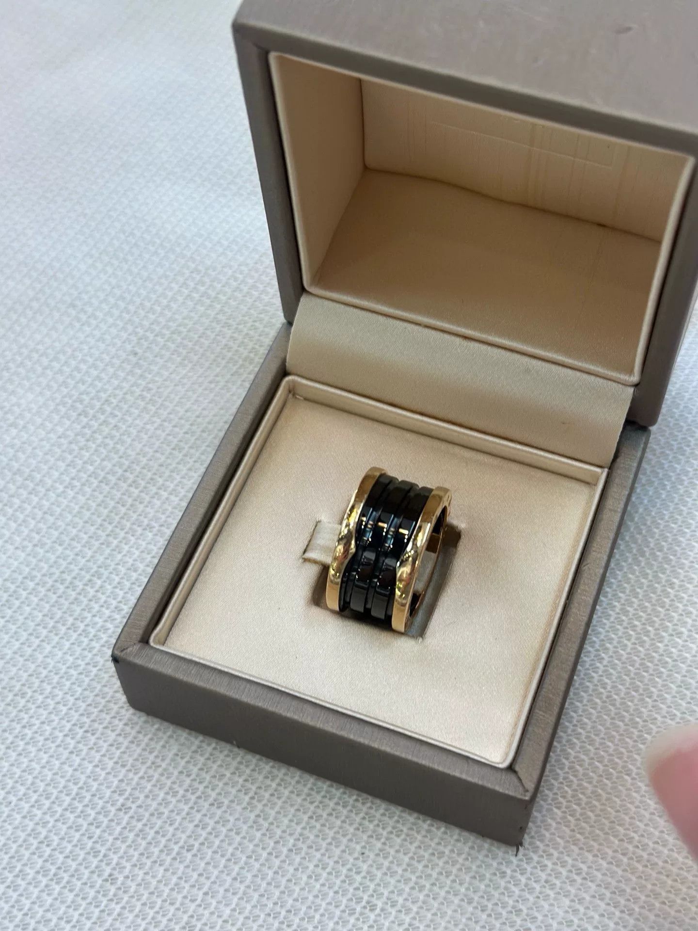 Bvlgari Bulgari Black Ceramic Three-Ring Ring Size ONE SIZE - 3 Thumbnail