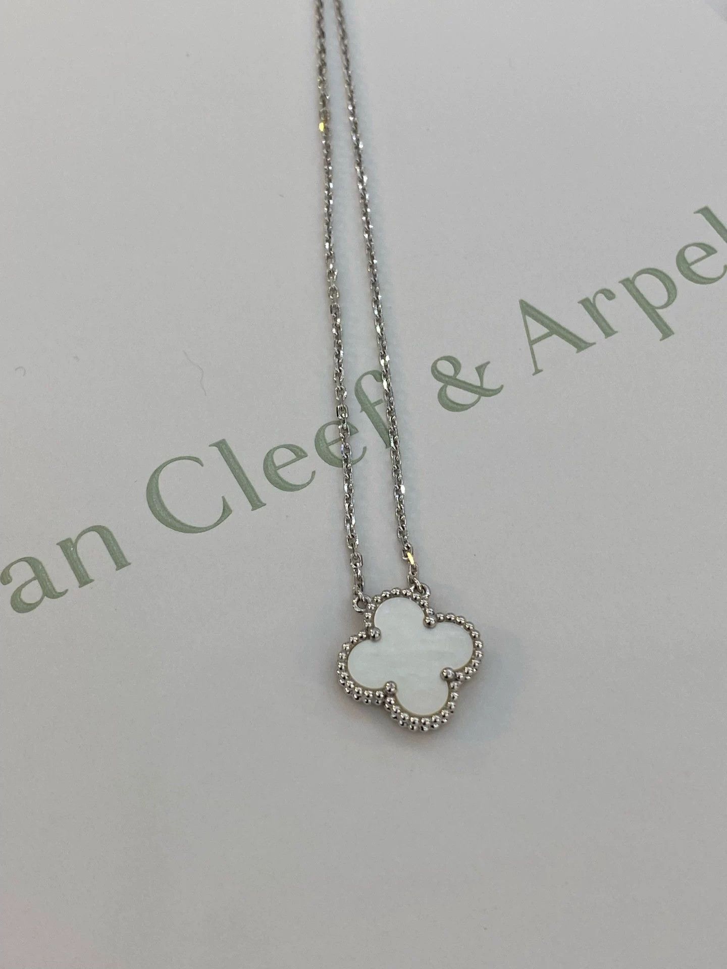 Van Cleef & Arpels Van Cleef Arpels White Gold Clover Necklace Size ONE SIZE - 4 Thumbnail