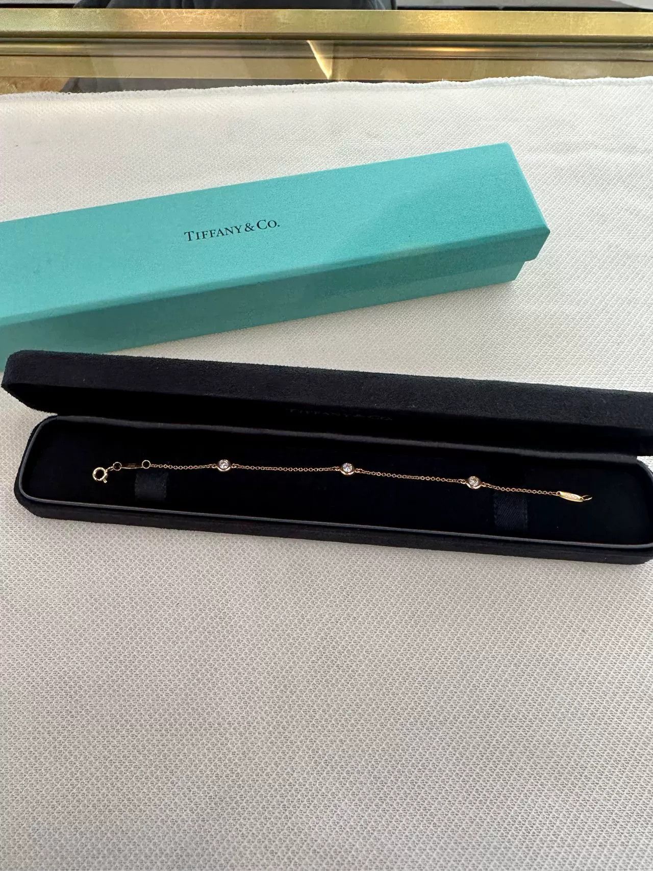 Tiffany & Co. Tiffany Rose Gold 3-Diamond Bracelet Size ONE SIZE - 2 Thumbnail