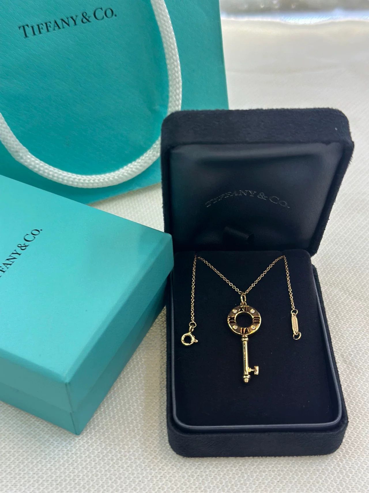 Tiffany & Co. Tiffany&Co 18k Rose Gold Diamond Key Necklace Size ONE SIZE - 4 Thumbnail