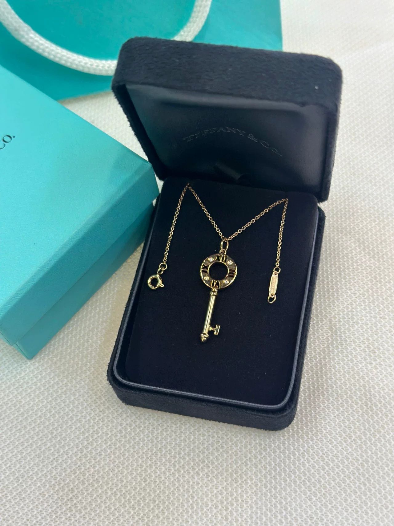 Tiffany & Co. Tiffany&Co 18k Rose Gold Diamond Key Necklace Size ONE SIZE - 2 Thumbnail