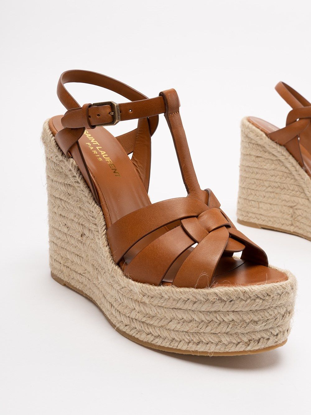 Saint Laurent Paris `Tribute` Wedge Espadrilles Size US 8.5 / IT 38.5 - 5 Thumbnail