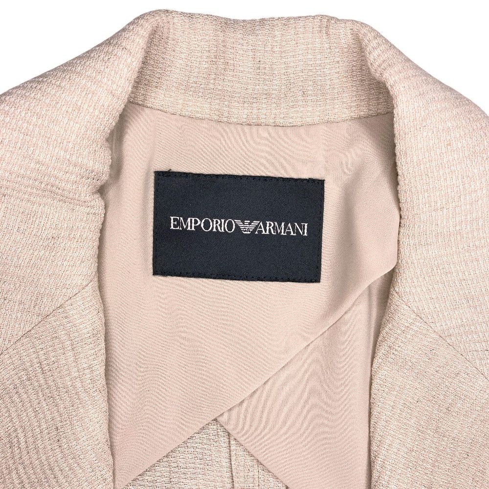 Emporio Armani Emporio Armani Emporio Armani Linen Lyocell Tailored Jacket Textile Outerwear DUTY FREE for USA Size ONE SIZE - 3 Thumbnail
