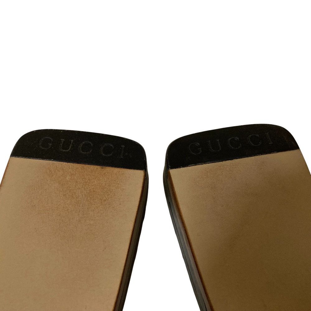 Gucci Gucci Gucci Metal Plate Slide Sandals Leather Shoes DUTY FREE for USA Size ONE SIZE - 6 Thumbnail