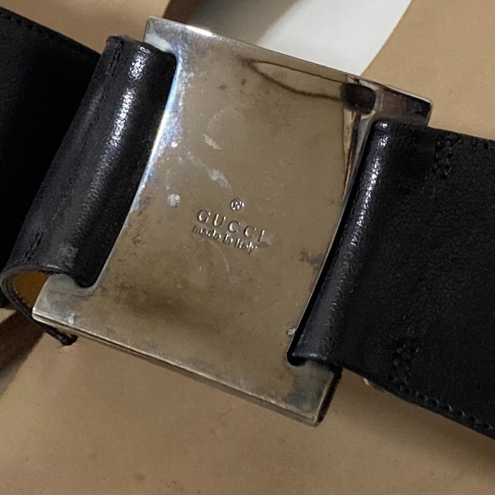 Gucci Gucci Gucci Metal Plate Slide Sandals Leather Shoes DUTY FREE for USA Size ONE SIZE - 7 Thumbnail