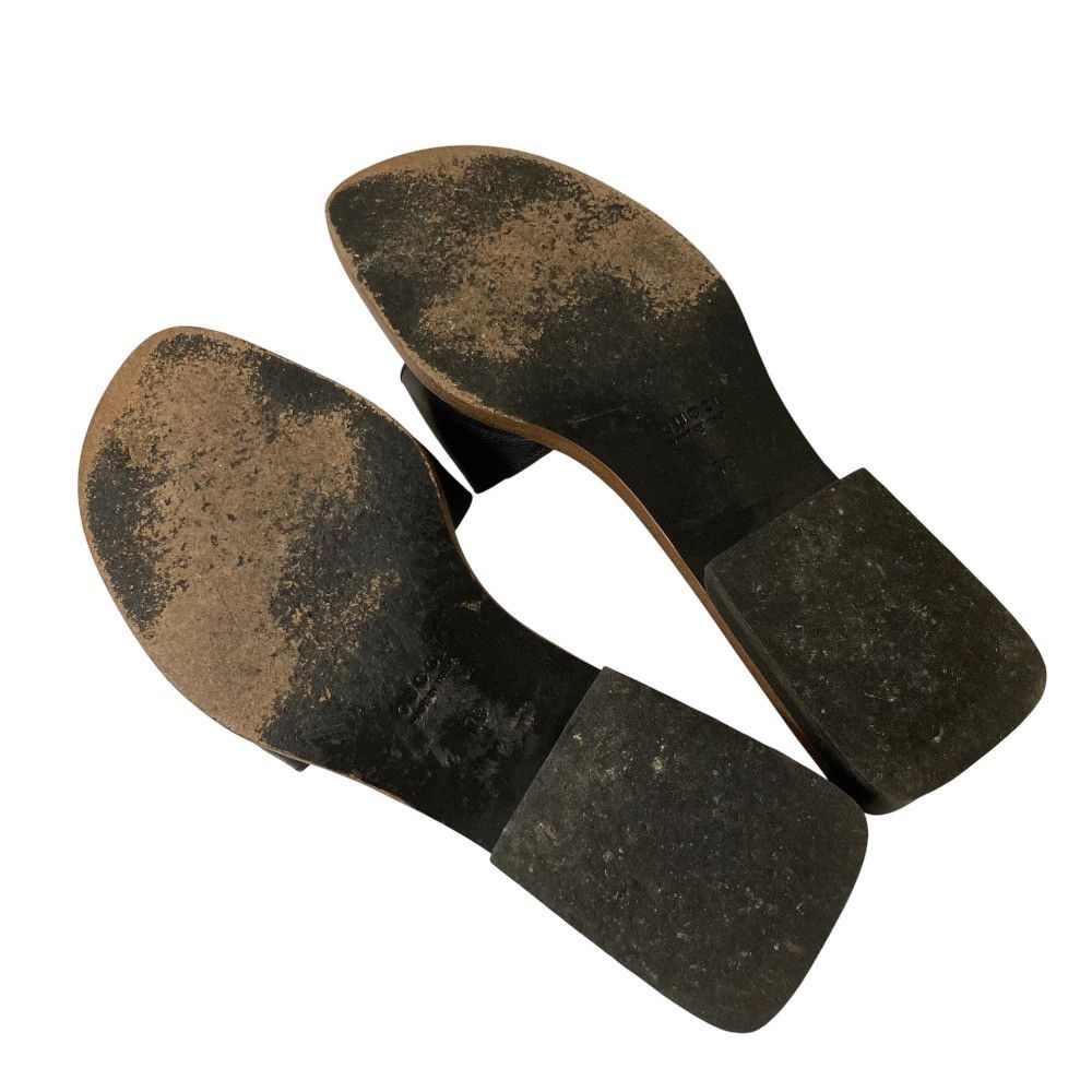 Gucci Gucci Gucci Metal Plate Slide Sandals Leather Shoes DUTY FREE for USA Size ONE SIZE - 8 Thumbnail