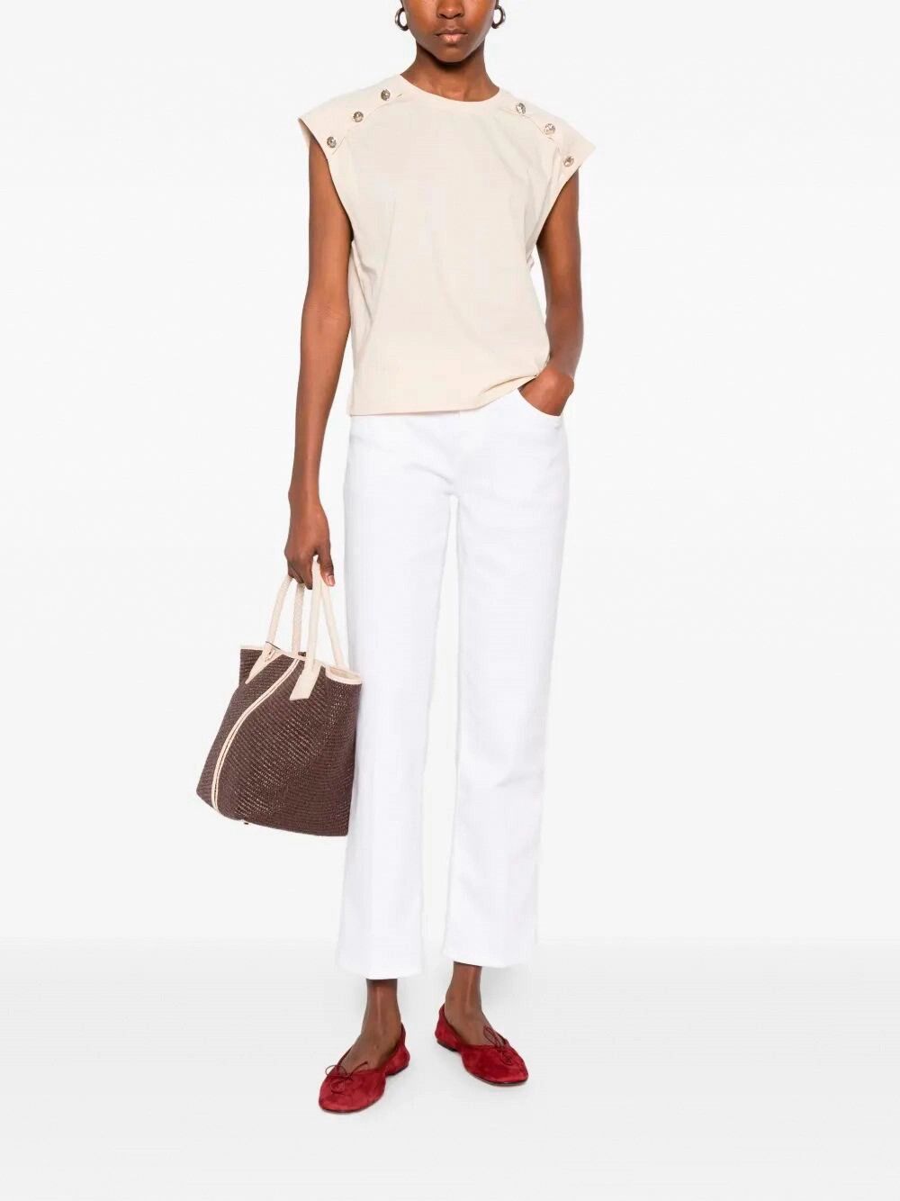 7 For All Mankind CALIE STRAIGHT ANKLE Soleil Size 25" / US 0 / IT 36 - 2 Thumbnail