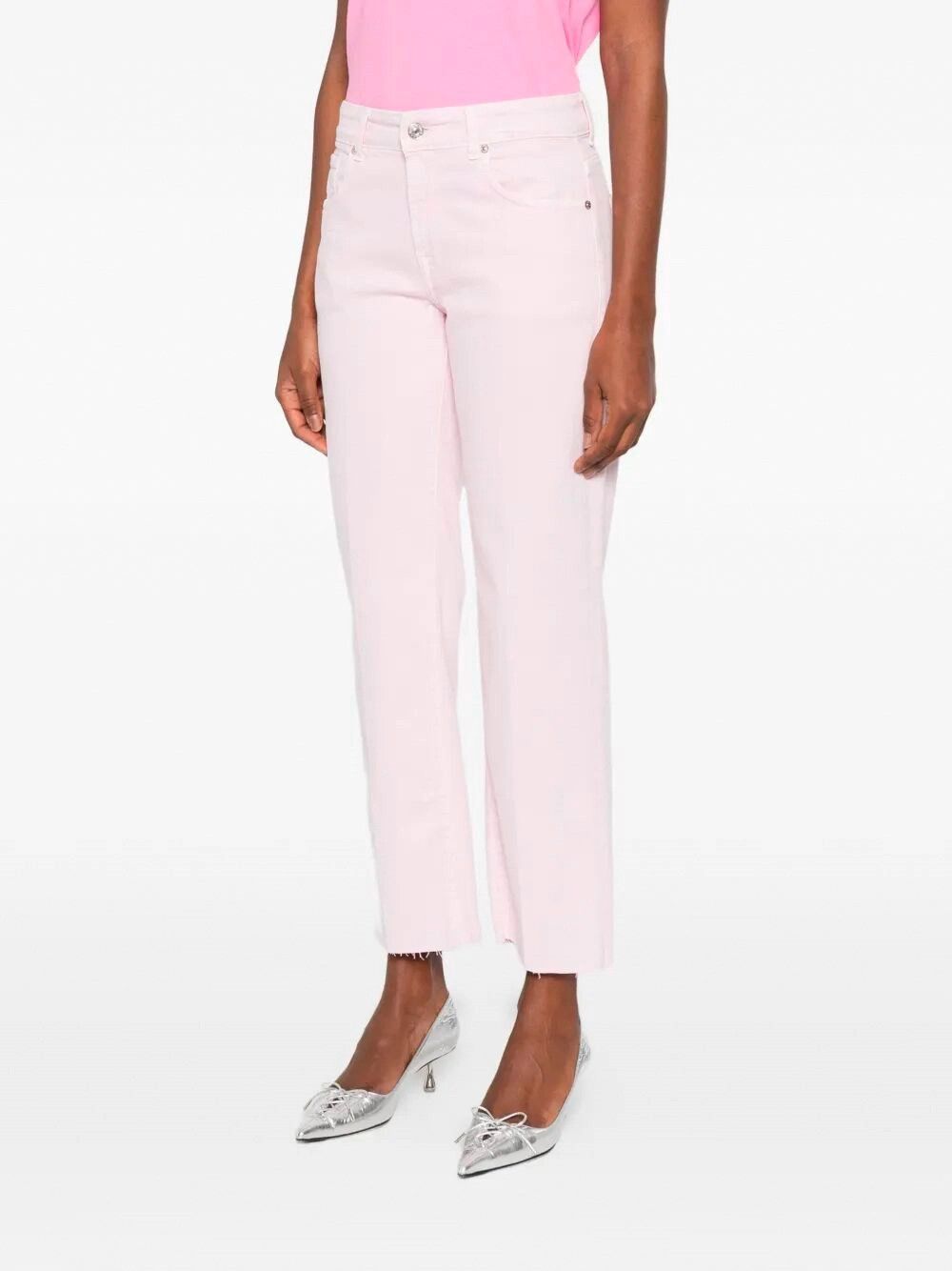 7 For All Mankind CALIE STRAIGHT ANKLE Colored Left Hand Rose With Raw Cut Size 24" / US 00 / IT 34 - 5 Thumbnail