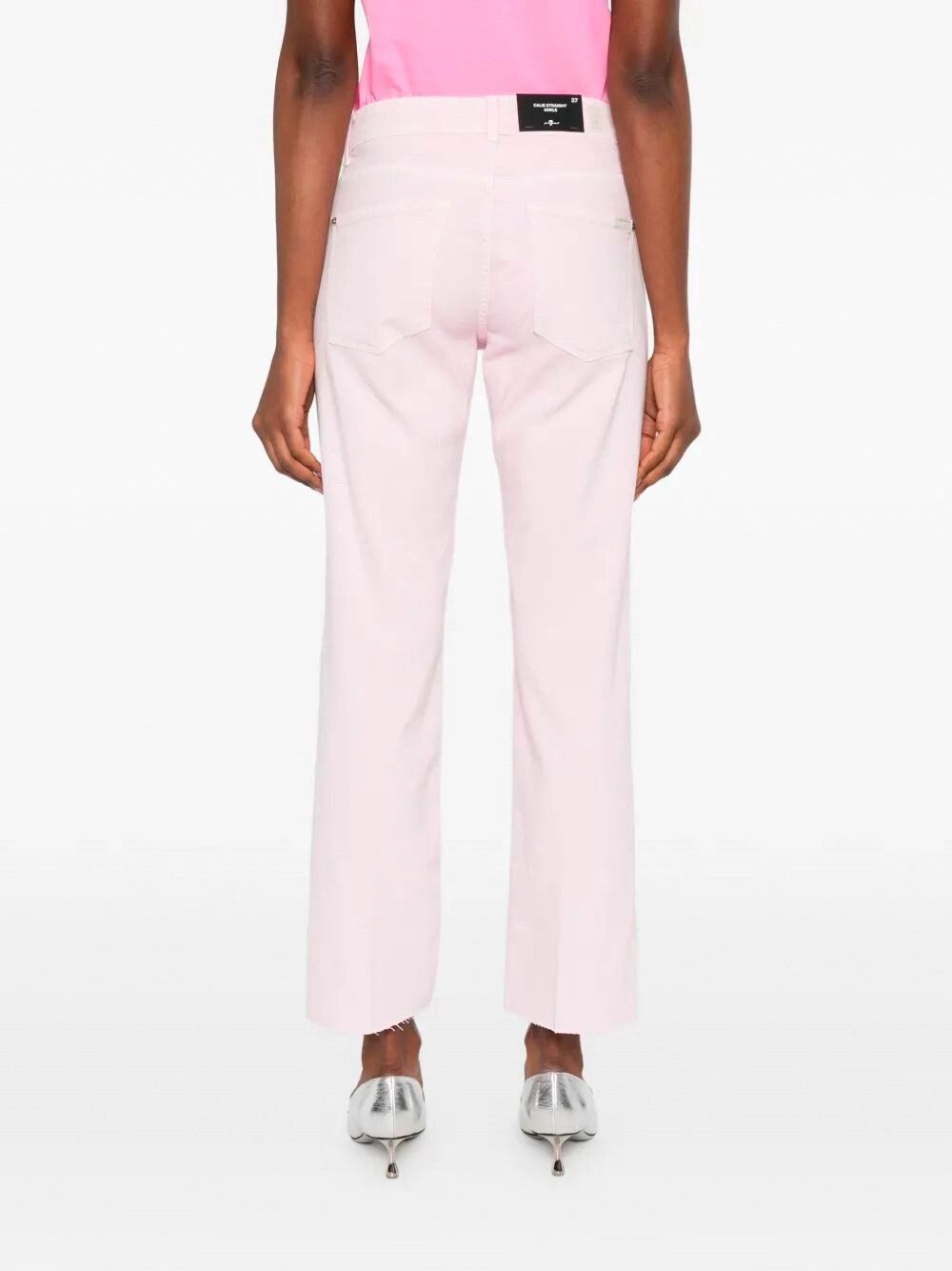 7 For All Mankind CALIE STRAIGHT ANKLE Colored Left Hand Rose With Raw Cut Size 24" / US 00 / IT 34 - 4 Thumbnail