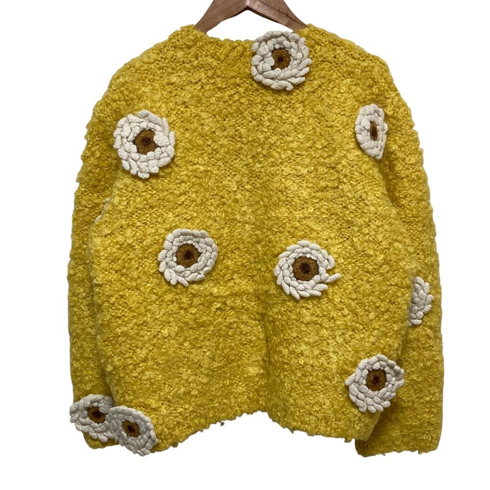 Other Other PINK HOUSE Flower Motif Wool Knit Cardigan Jacket Textile Tops DUTY FREE for USA Size ONE SIZE - 4 Thumbnail