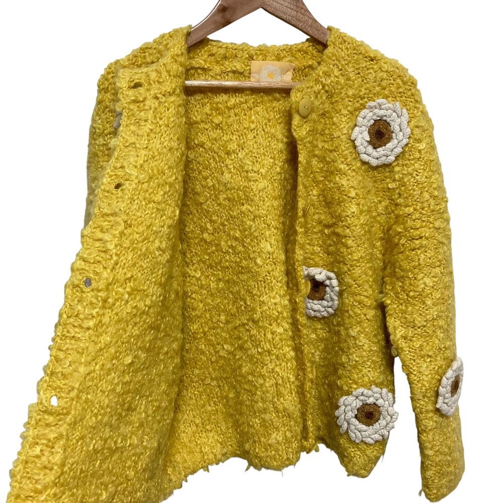 Other Other PINK HOUSE Flower Motif Wool Knit Cardigan Jacket Textile Tops DUTY FREE for USA Size ONE SIZE - 3 Thumbnail